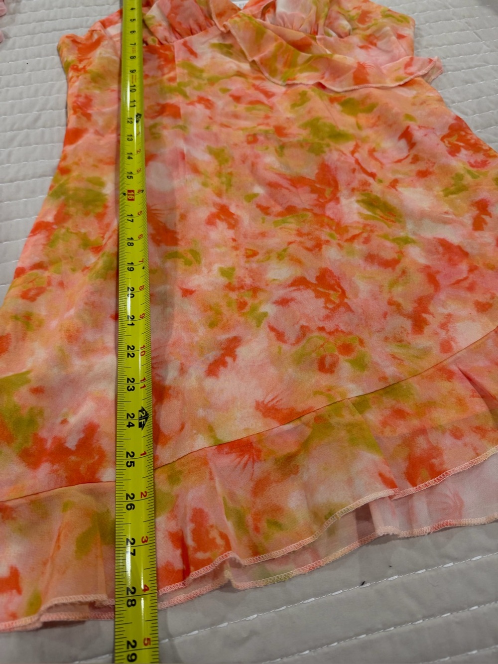 Floral Ruffle Slip Dress in Coral & Lime - Picture 10 of 10